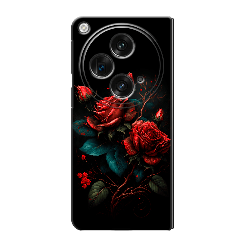 Пластиковый чехол на OPPO Find N3 с принтом Розы красные Пластиковый чехол на OPPO Find N3 с принтом Розы красные