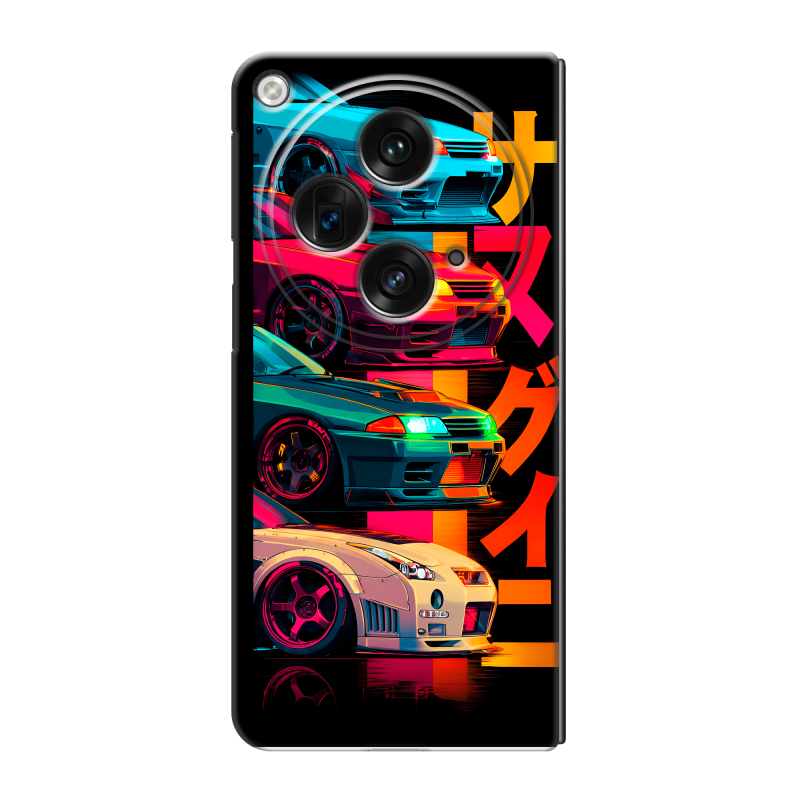 Пластиковый чехол на OPPO Find N3 с принтом Гоночные машины Пластиковый чехол на OPPO Find N3 с принтом Гоночные машины