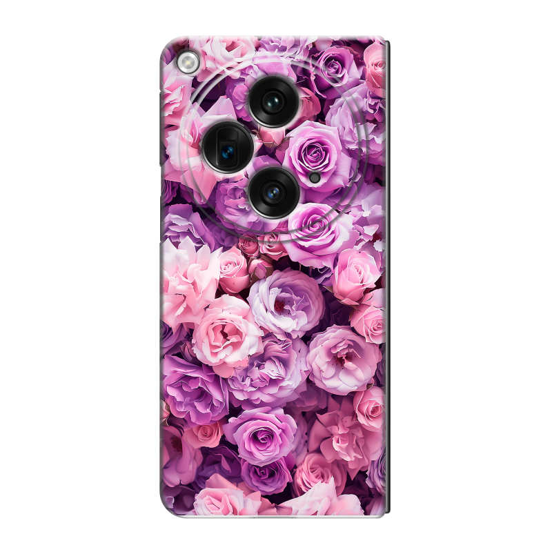Пластиковый чехол на OPPO Find N3 с принтом лавандовые розы Пластиковый чехол на OPPO Find N3 с принтом лавандовые розы