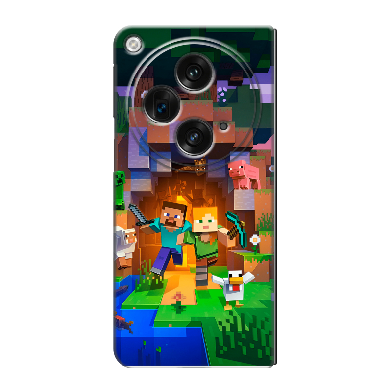 Пластиковый чехол на OPPO Find N3 с принтом Майнкрафт Minecraft Пластиковый чехол на OPPO Find N3 с принтом Майнкрафт Minecraft