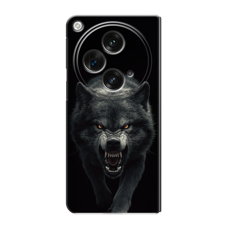 Пластиковый чехол на OPPO Find N3 с принтом Волк Пластиковый чехол на OPPO Find N3 с принтом Волк