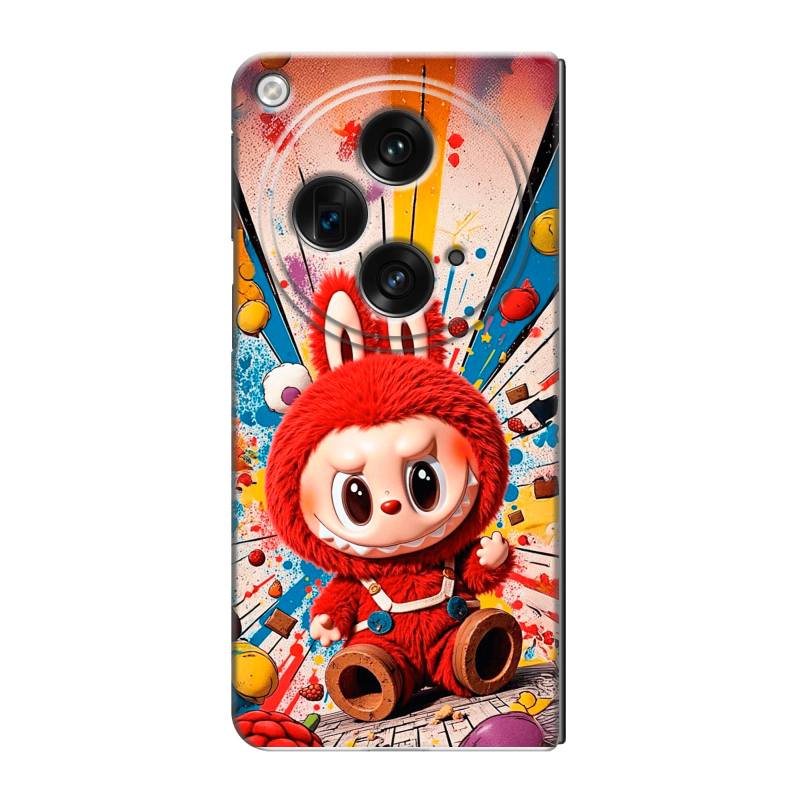 Пластиковый чехол на OPPO Find N3 с принтом Labubu Лабубу Пластиковый чехол на OPPO Find N3 с принтом Labubu Лабубу