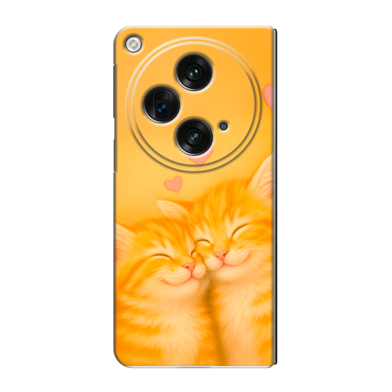 Пластиковый чехол на OPPO Find N3 с принтом Милые котята Пластиковый чехол на OPPO Find N3 с принтом Милые котята