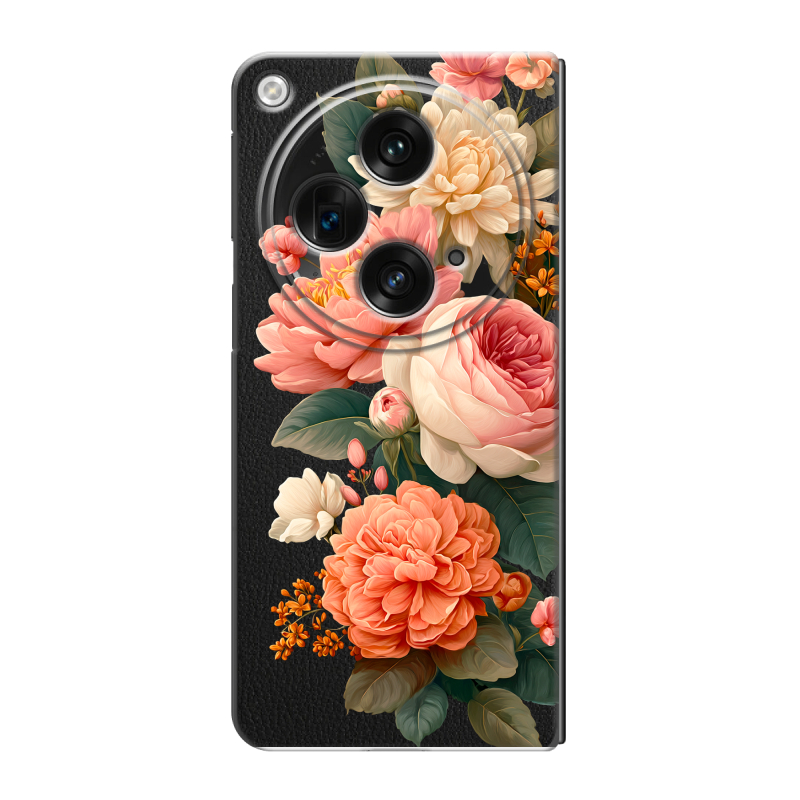 Пластиковый чехол на OPPO Find N3 с принтом цветы Пластиковый чехол на OPPO Find N3 с принтом цветы