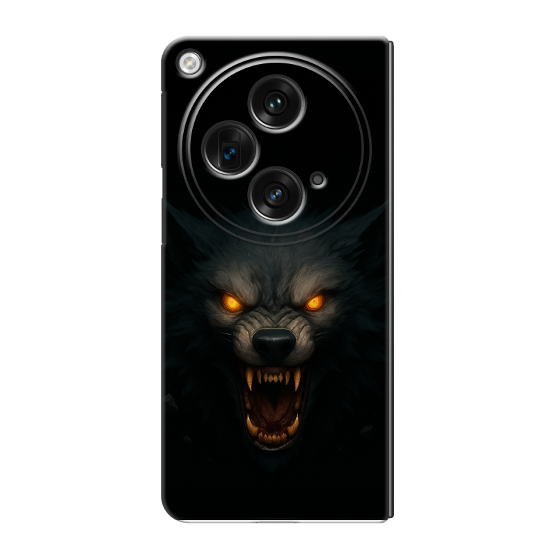 Пластиковый чехол на OPPO Find N3 с принтом Волк Пластиковый чехол на OPPO Find N3 с принтом Волк