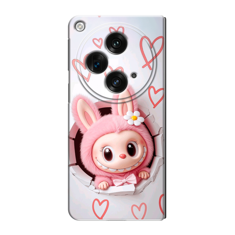 Пластиковый чехол на OPPO Find N3 с принтом Labubu Лабубу Пластиковый чехол на OPPO Find N3 с принтом Labubu Лабубу