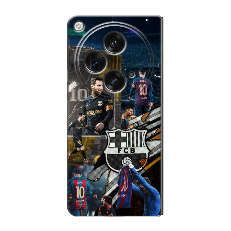 Пластиковый чехол на OPPO Find N3 с принтом Messi Barcelona Пластиковый чехол на OPPO Find N3 с принтом Messi Barcelona