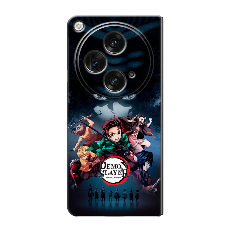 Пластиковый чехол на OPPO Find N3 с принтом Demon Slayer Клинок рассекающий демонов Пластиковый чехол на OPPO Find N3 с принтом Demon Slayer Клинок рассекающий демонов