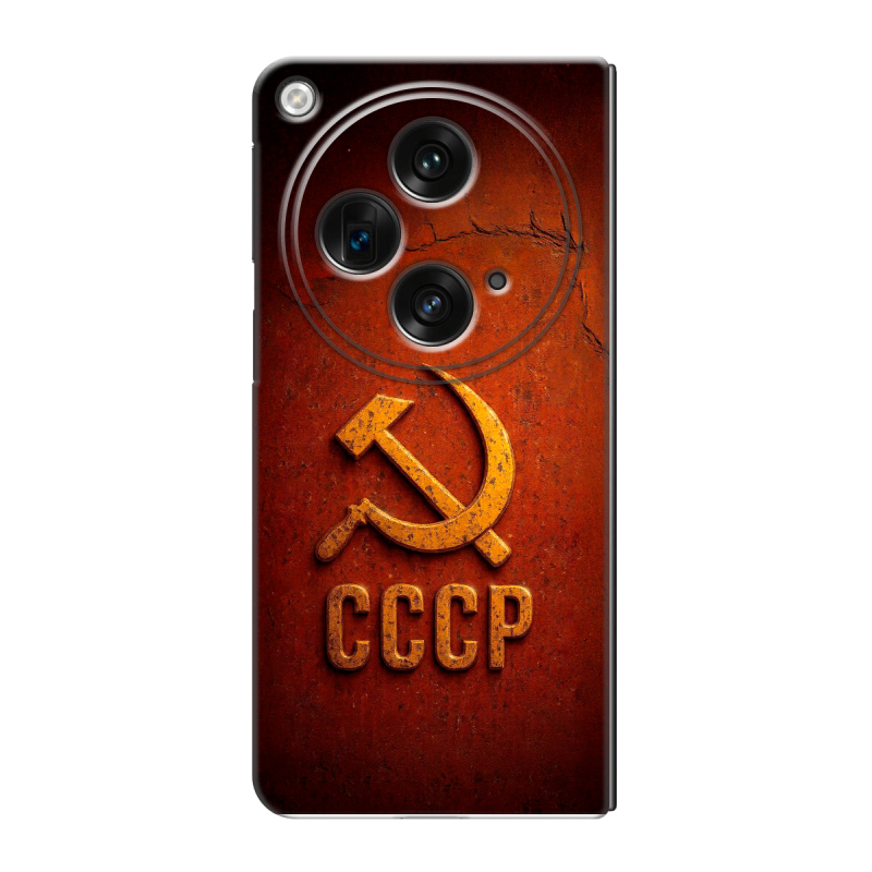 Пластиковый чехол на OPPO Find N3 с принтом Флаг Герб СССР Пластиковый чехол на OPPO Find N3 с принтом Флаг Герб СССР