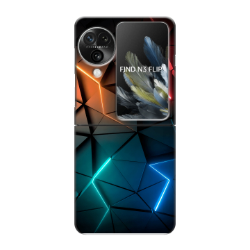 Пластиковый чехол на OPPO Find N3 Flip с принтом Абстракция неон