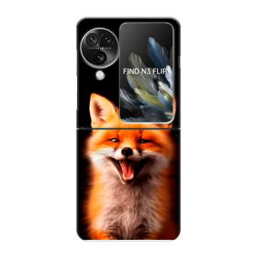 Пластиковый чехол на OPPO Find N3 Flip с принтом Лиса