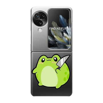 Пластиковый чехол на OPPO Find N3 Flip с принтом Лягушенок