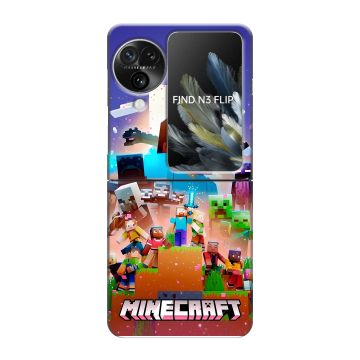 Пластиковый чехол на OPPO Find N3 Flip с принтом Майнкрафт Minecraft Пластиковый чехол на OPPO Find N3 Flip с принтом Майнкрафт Minecraft
