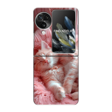 Пластиковый чехол на OPPO Find N3 Flip с принтом котята котики Пластиковый чехол на OPPO Find N3 Flip с принтом котята котики