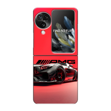 Пластиковый чехол на OPPO Find N3 Flip с принтом Мерседес Mercedes AMG