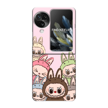 Пластиковый чехол на OPPO Find N3 Flip с принтом Лабубу