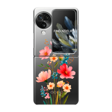 Пластиковый чехол на OPPO Find N3 Flip с принтом Цветы