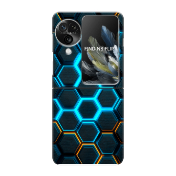 Пластиковый чехол на OPPO Find N3 Flip с принтом Неоновые соты