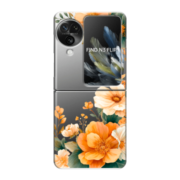 Пластиковый чехол на OPPO Find N3 Flip с принтом Цветы принт