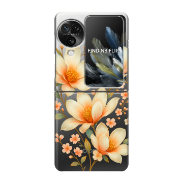 Пластиковый чехол на OPPO Find N3 Flip с принтом Цветы