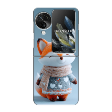 Пластиковый чехол на OPPO Find N3 Flip с принтом Лиса