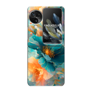 Пластиковый чехол на OPPO Find N3 Flip с принтом Цветы