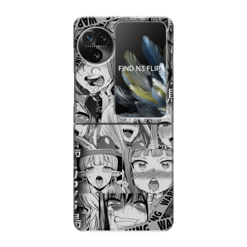 Пластиковый чехол на OPPO Find N3 Flip с принтом Ahegao Ахегао Аниме