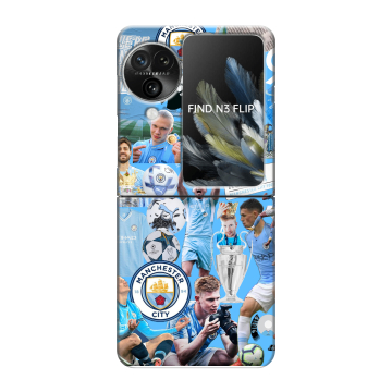 Пластиковый чехол на OPPO Find N3 Flip с принтом Man City Манчестер Сити