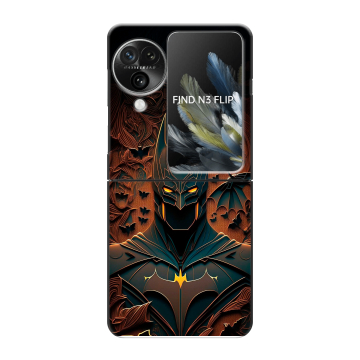 Пластиковый чехол на OPPO Find N3 Flip с принтом Batman Бэтмен