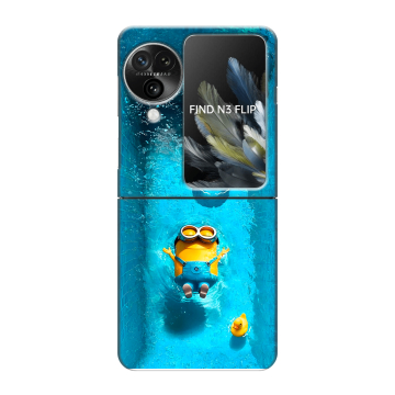 Пластиковый чехол на OPPO Find N3 Flip с принтом Миньоны Пластиковый чехол на OPPO Find N3 Flip с принтом Миньоны