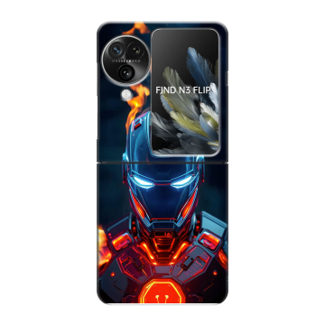 Пластиковый чехол на OPPO Find N3 Flip с принтом IronMan Железный человек