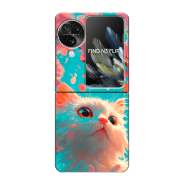 Пластиковый чехол на OPPO Find N3 Flip с принтом Красивый кот