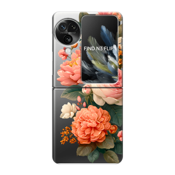 Пластиковый чехол на OPPO Find N3 Flip с принтом цветы