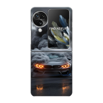 Пластиковый чехол на OPPO Find N3 Flip с принтом BMW БМВ Пластиковый чехол на OPPO Find N3 Flip с принтом BMW БМВ