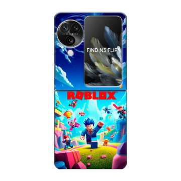 Пластиковый чехол на OPPO Find N3 Flip с принтом Roblox Роблокс