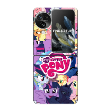 Пластиковый чехол на OPPO Find N3 Flip с принтом My little pony Дружба чудо