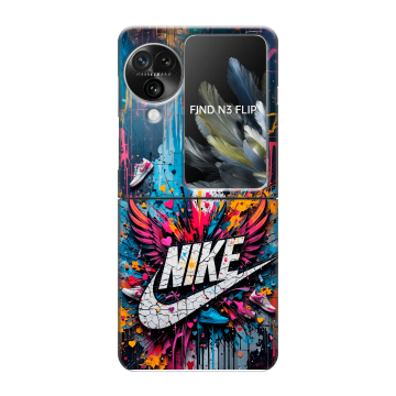 Пластиковый чехол на OPPO Find N3 Flip с принтом Nike Найк