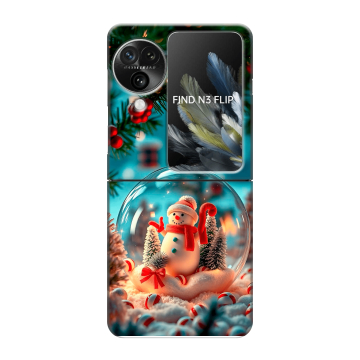 Пластиковый чехол на OPPO Find N3 Flip с принтом Новый год
