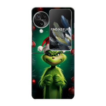 Пластиковый чехол на OPPO Find N3 Flip с принтом Гринч Новый год Рождество