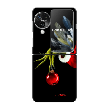Пластиковый чехол на OPPO Find N3 Flip с принтом Новый год Гринч