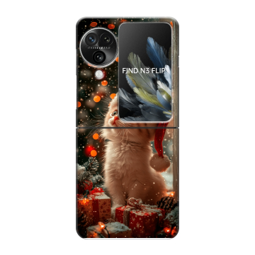 Пластиковый чехол на OPPO Find N3 Flip с принтом Новый год