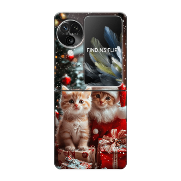 Пластиковый чехол на OPPO Find N3 Flip с принтом Новый год
