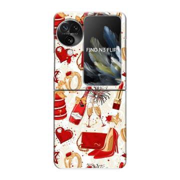 Пластиковый чехол на OPPO Find N3 Flip с принтом Новый год