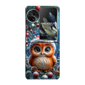 Пластиковый чехол на OPPO Find N3 Flip с принтом Новый год Пластиковый чехол на OPPO Find N3 Flip с принтом Новый год