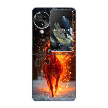 Пластиковый чехол на OPPO Find N3 Flip с принтом Новый год Пластиковый чехол на OPPO Find N3 Flip с принтом Новый год