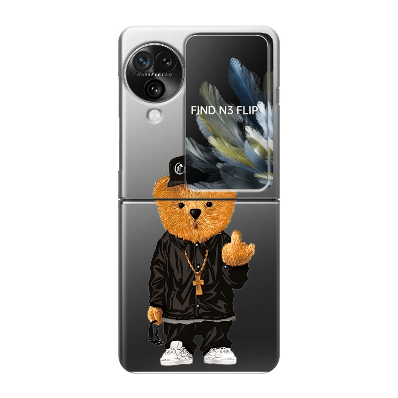 Пластиковый чехол на OPPO Find N3 Flip с принтом Плюшевый медведь Пластиковый чехол на OPPO Find N3 Flip с принтом Плюшевый медведь