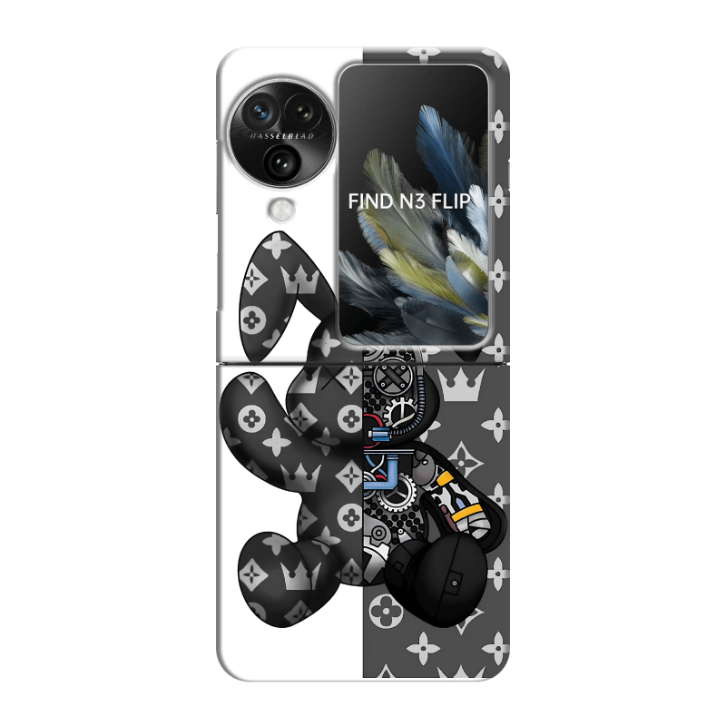 Пластиковый чехол на OPPO Find N3 Flip с принтом Луи робот Пластиковый чехол на OPPO Find N3 Flip с принтом Луи робот