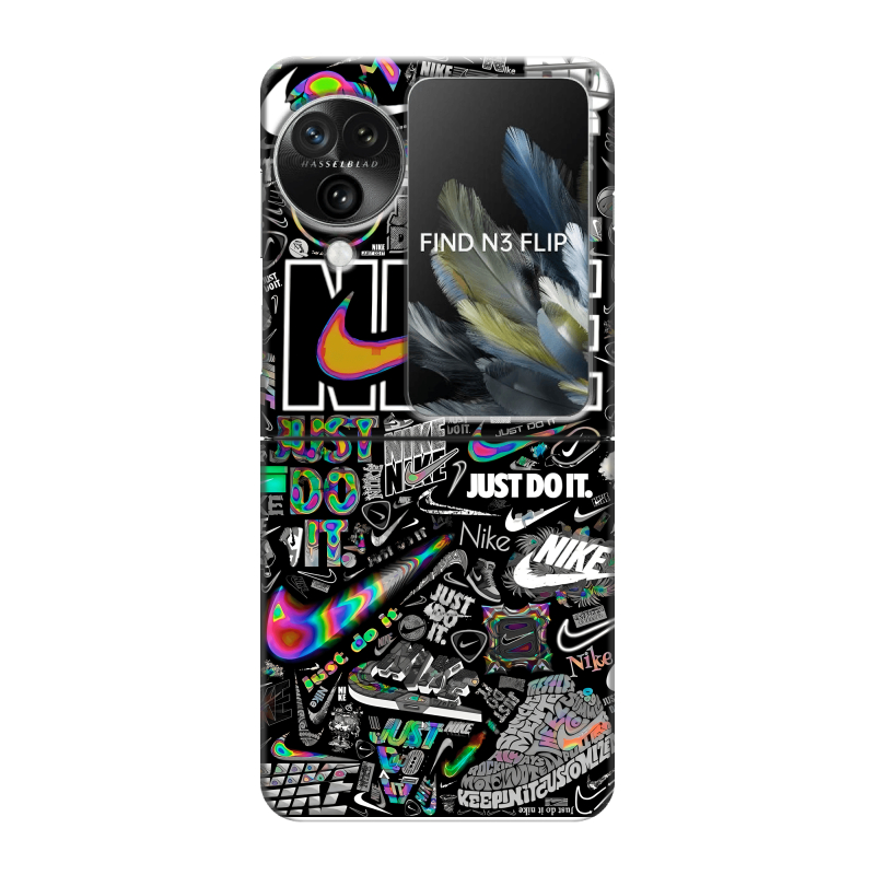 Пластиковый чехол на OPPO Find N3 Flip с принтом Найк Пластиковый чехол на OPPO Find N3 Flip с принтом Найк
