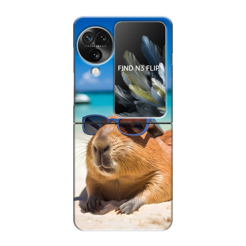 Пластиковый чехол на OPPO Find N3 Flip с принтом Капибара Пластиковый чехол на OPPO Find N3 Flip с принтом Капибара