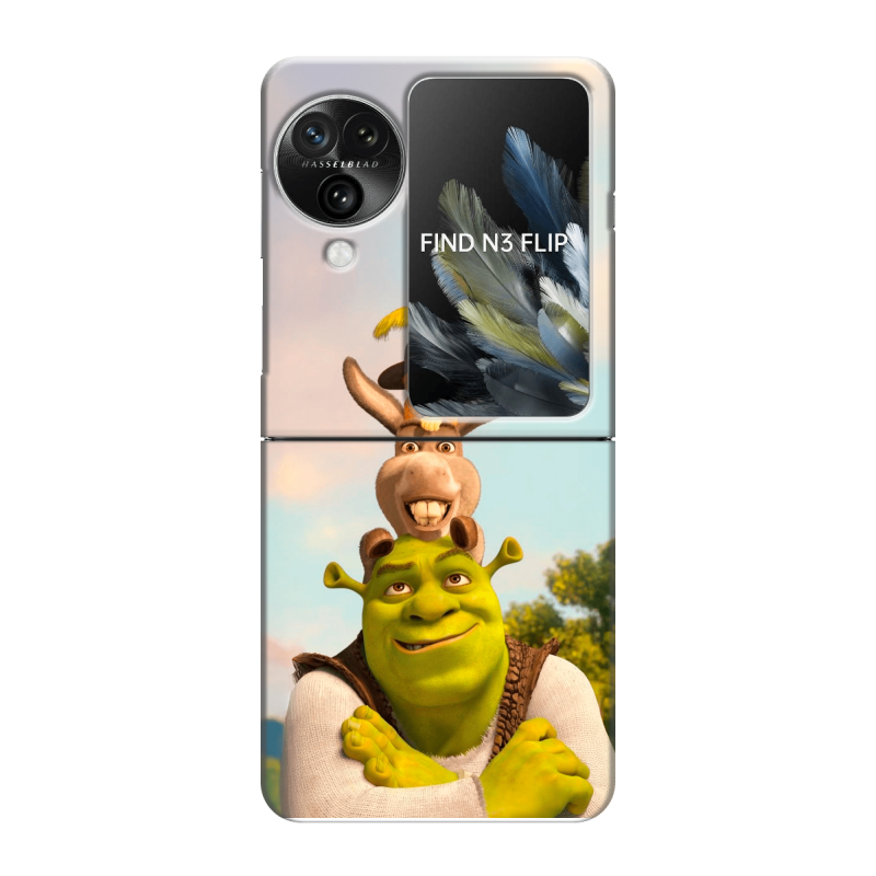 Пластиковый чехол на OPPO Find N3 Flip с принтом Шрек Shrek Пластиковый чехол на OPPO Find N3 Flip с принтом Шрек Shrek